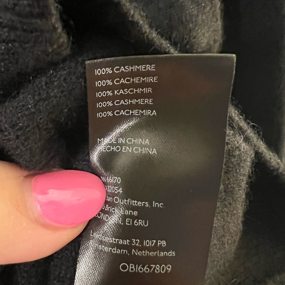 🖤🖤 Black Free People Swim Too Deep Oversized CASHMERE Cardigan  | Sz. M 🖤🖤 - Picture 5 of 5